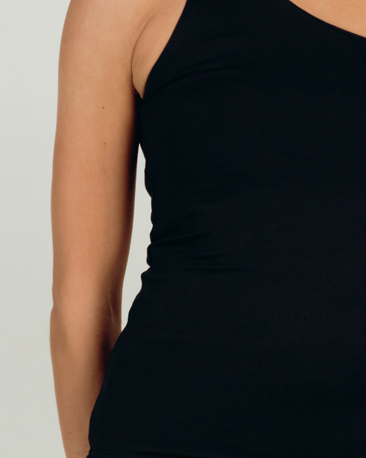 Butter One Shoulder Top in Black - Fabric Detail - The Lullaby Club