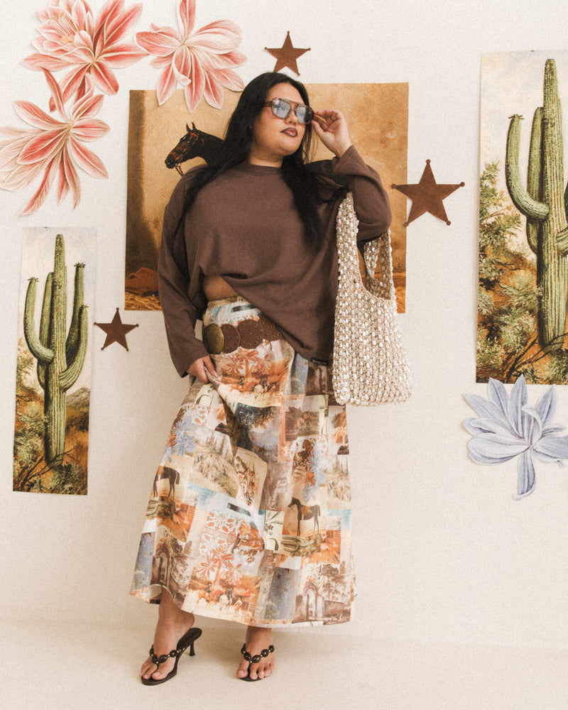 Lacey Skirt in Meadow Muse - Adjustable Elastic Waistband - The Lullaby Club