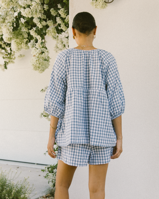 Florence Top | Blue Gingham