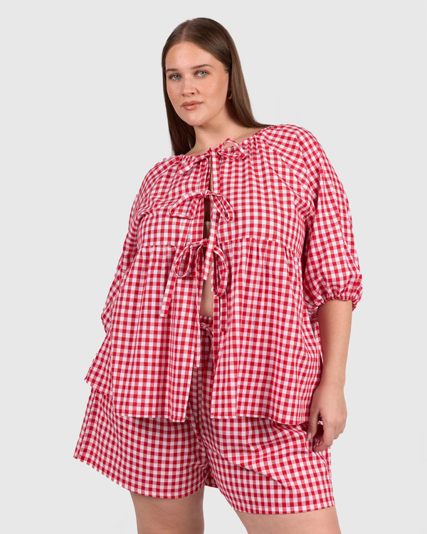Florence Top | Red Gingham