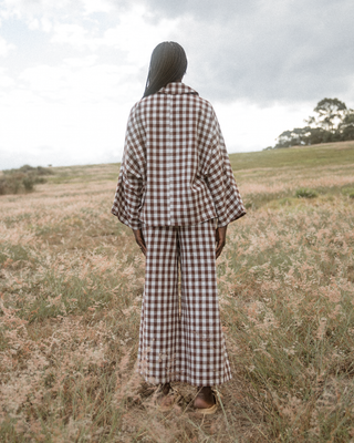 Women's Lounge Pants | Brown Gingham