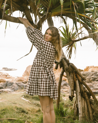 Avalon Smock Dress | Brown Gingham