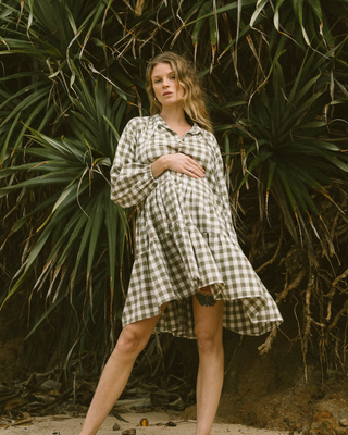 Avalon Smock Dress | Green Gingham