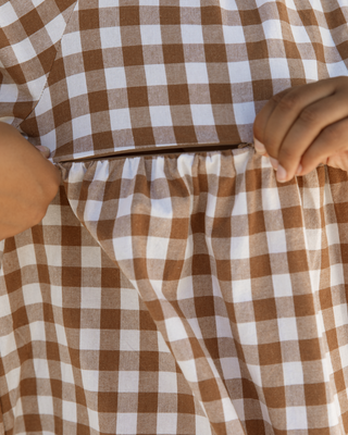 Edie Mini Dress | Brown Gingham