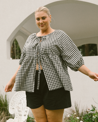 Florence Top | Black Gingham (PRE-ORDER)