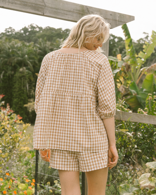 Florence Top | Caramel Gingham