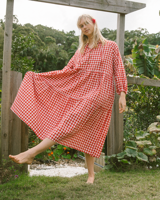 Maxi Avalon Smock Dress | Red Gingham | PRE-ORDER