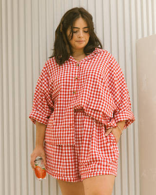 Women's Lounge Set | Red Gingham