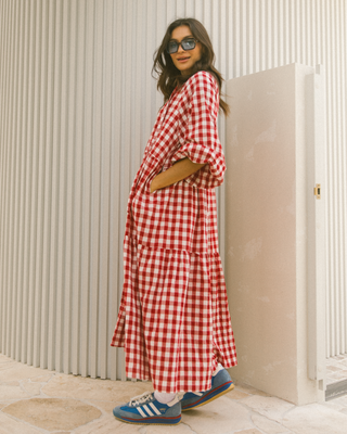 Maxi Avalon Smock Dress | Red Gingham | PRE-ORDER