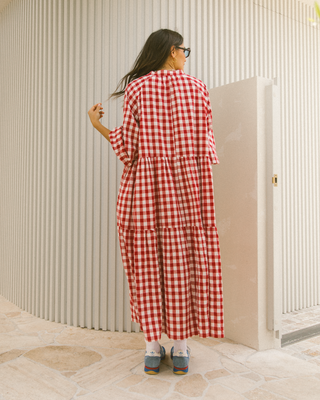 Maxi Avalon Smock Dress | Red Gingham | PRE-ORDER