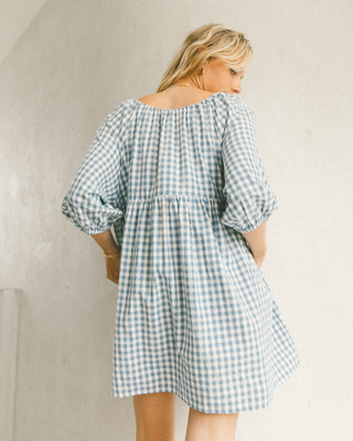 Florence Mini Dress | Blue Gingham (PRE-ORDER)