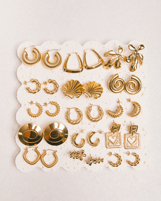 Cowrie Hoop Earrings | Gold