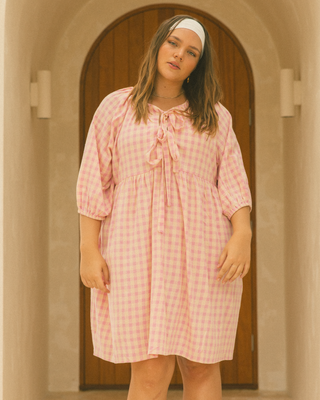 Florence Mini Dress | Pink/Yellow Gingham