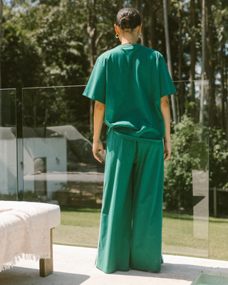 Essentials Pants | Emerald & White