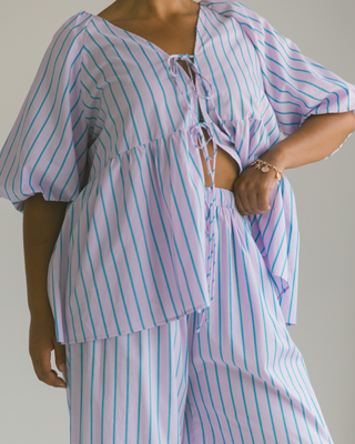 Frankie Top | Purple & Blue Stripe