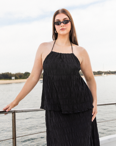 Milla Top | Black Seersucker