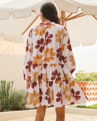 Avalon Smock Dress | Merlot Bloom
