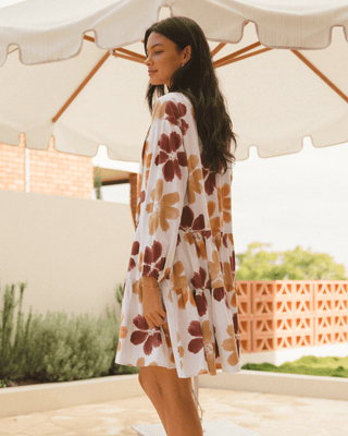 Avalon Smock Dress | Merlot Bloom