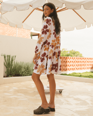 Avalon Smock Dress | Merlot Bloom