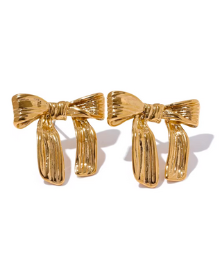 Bessie Bow Earrings | Gold