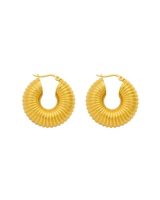 Cowrie Hoop Earrings | Gold