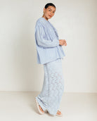 Daisy Smock Top in Powder Blue - Long Sleeve Smock Top - The Lullaby Club
