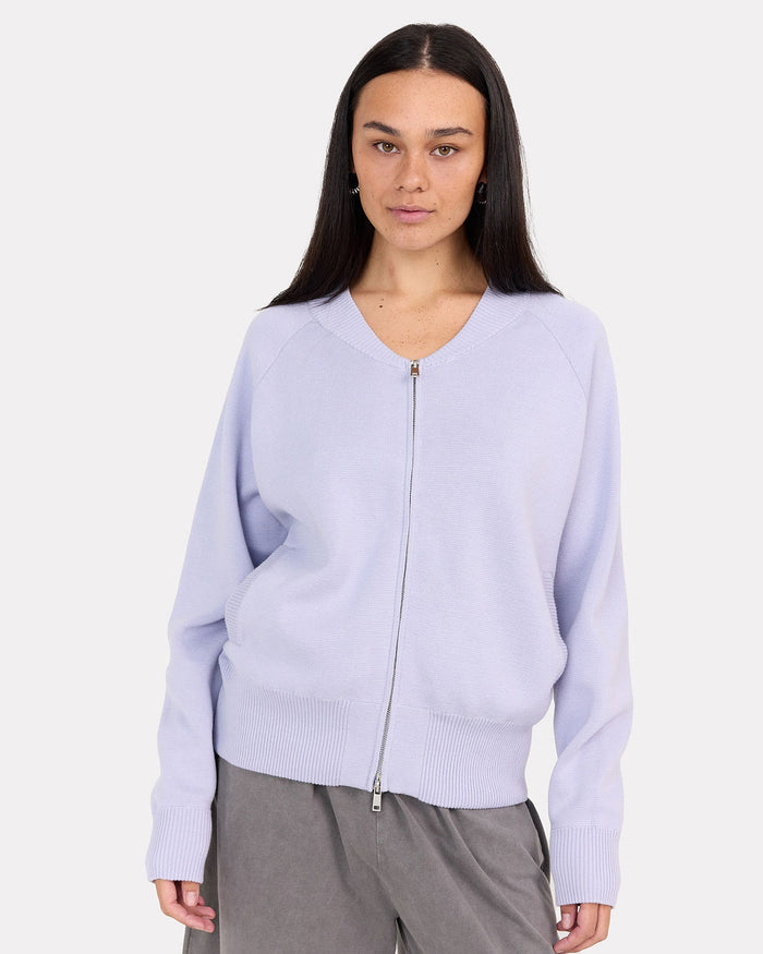 Darcy Knit Bomber | Purple