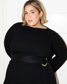 Isla Long Sleeve in Black - Boat Neck Fashion Top - The Lullaby Club