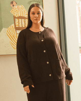 Kevina Knit Cardi | Chocolate