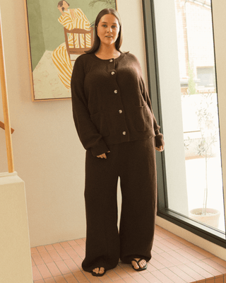 Kevina Knit Cardi | Chocolate