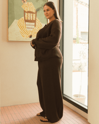 Kevina Knit Cardi | Chocolate