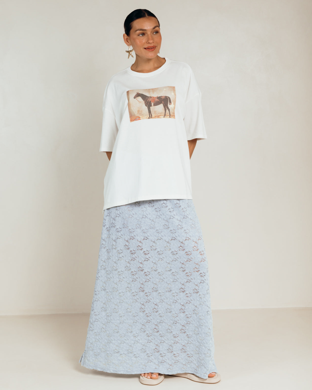 Lacey Skirt in Blue Lace - Extended Size Range AU 6-26 - The Lullaby Club
