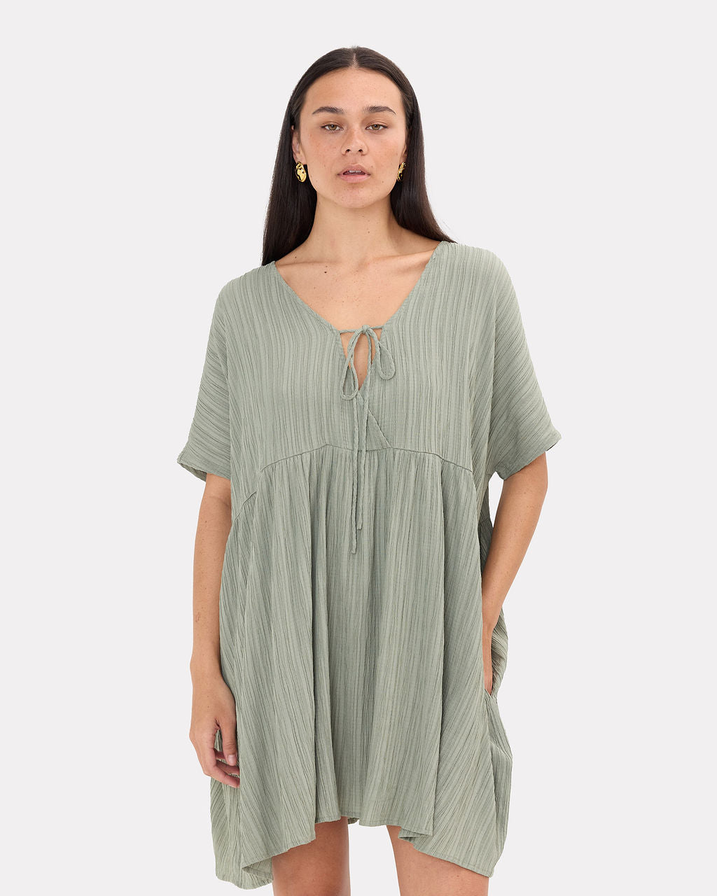 Lainey Dress Green Crepe
