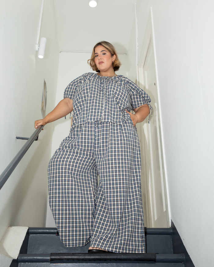 Lola Pants | Denim Gingham