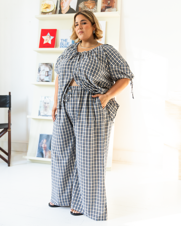 Lola Pants | Denim Gingham