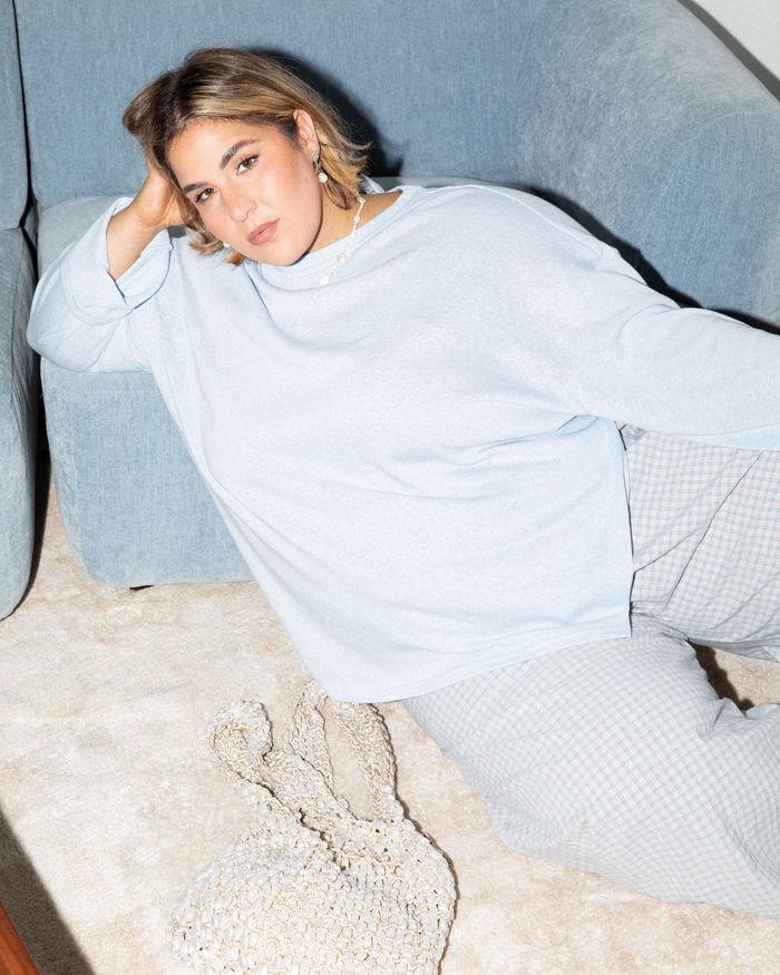 Long Sleeve Essentials Top | Light Blue