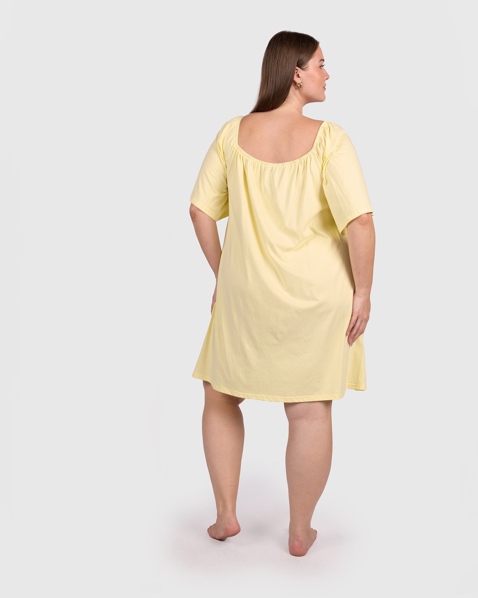 Ocean Nightie in Lemon - Pregnancy & Postpartum Friendly - The Lullaby Club 