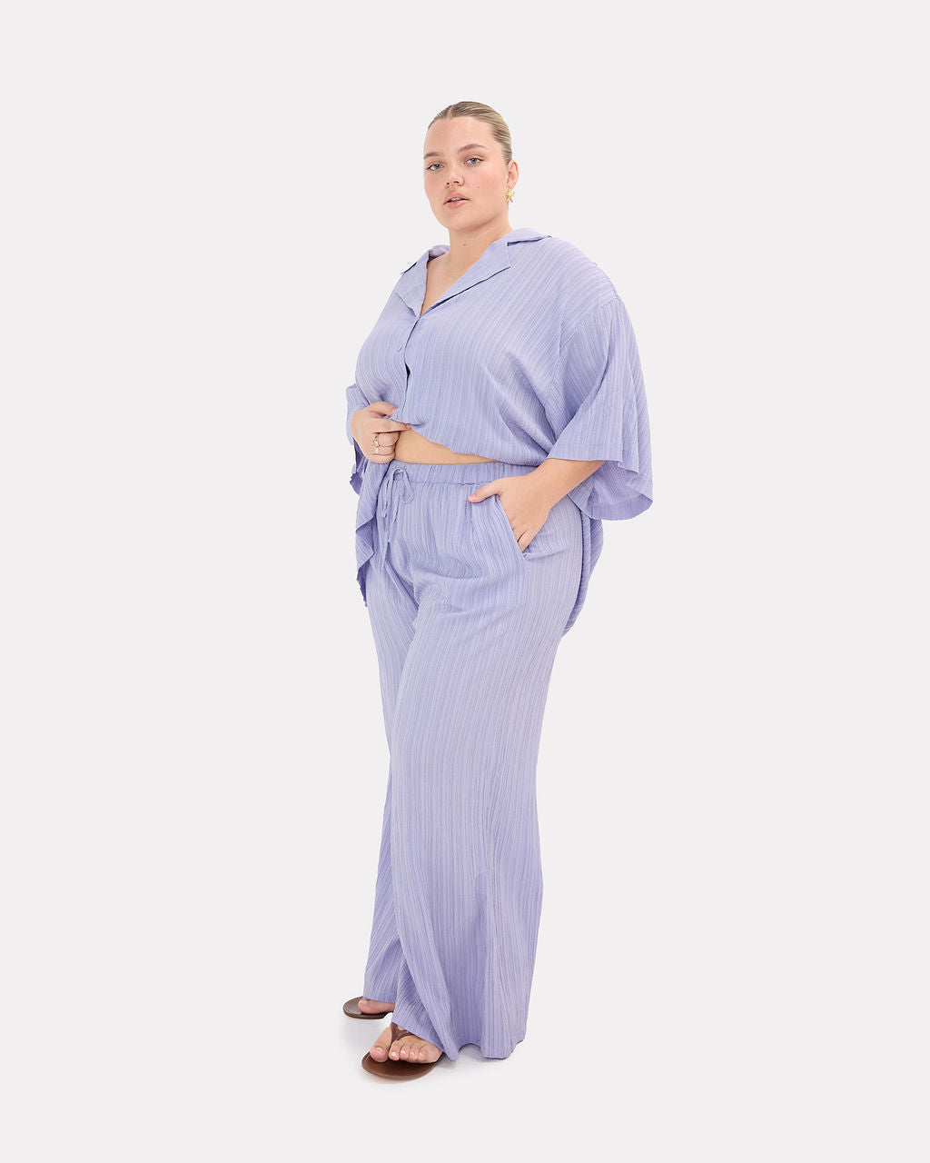 Posey Pants in Purple Crepe - Functional Pockets - The Lullaby Club