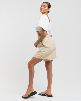 WAREHOUSE SALE | Maggie Tailored Shorts | Beige