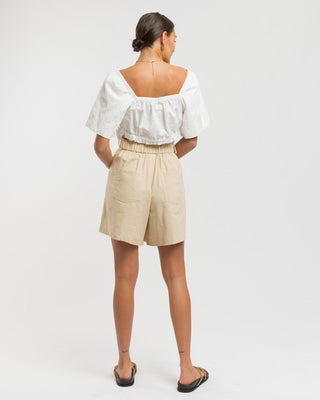 WAREHOUSE SALE | Maggie Tailored Shorts | Beige