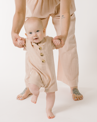 Mini Essentials Romper | Sand