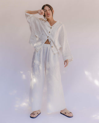 Women's Lounge Pants // White - The Lullaby Club