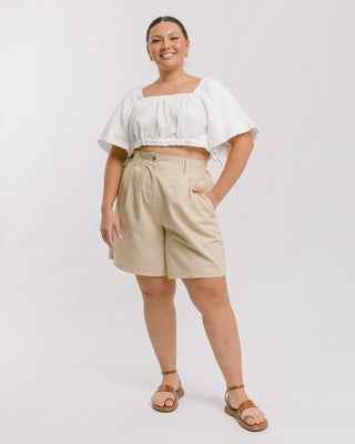 WAREHOUSE SALE | Maggie Tailored Shorts | Beige