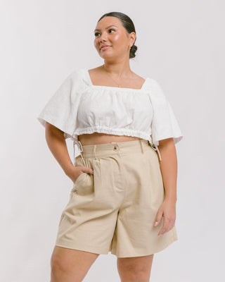 WAREHOUSE SALE | Maggie Tailored Shorts | Beige