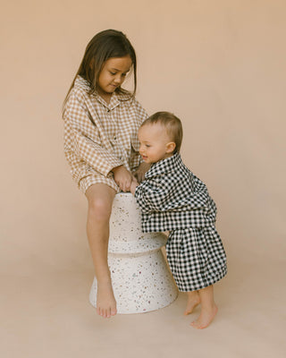 The Lullaby Club_Mini Lounge Set_Kids Shorts and button up shirt